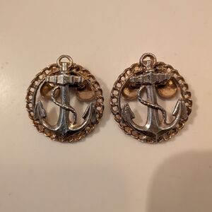 PREPPY GOLD AND SILVER ANCHOR SHOE CLIPS